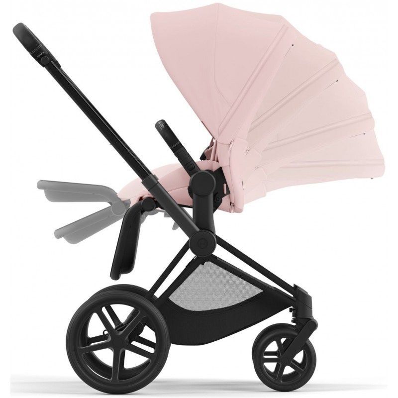 Прогулянкова коляска Cybex Priam 4.0 Matt Black Flame Peach Pink 521002331/523000763 фото