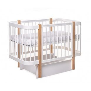 Дитяче ліжечко DeSon Svitanok з маятником, біло-букове DS-802 фото
