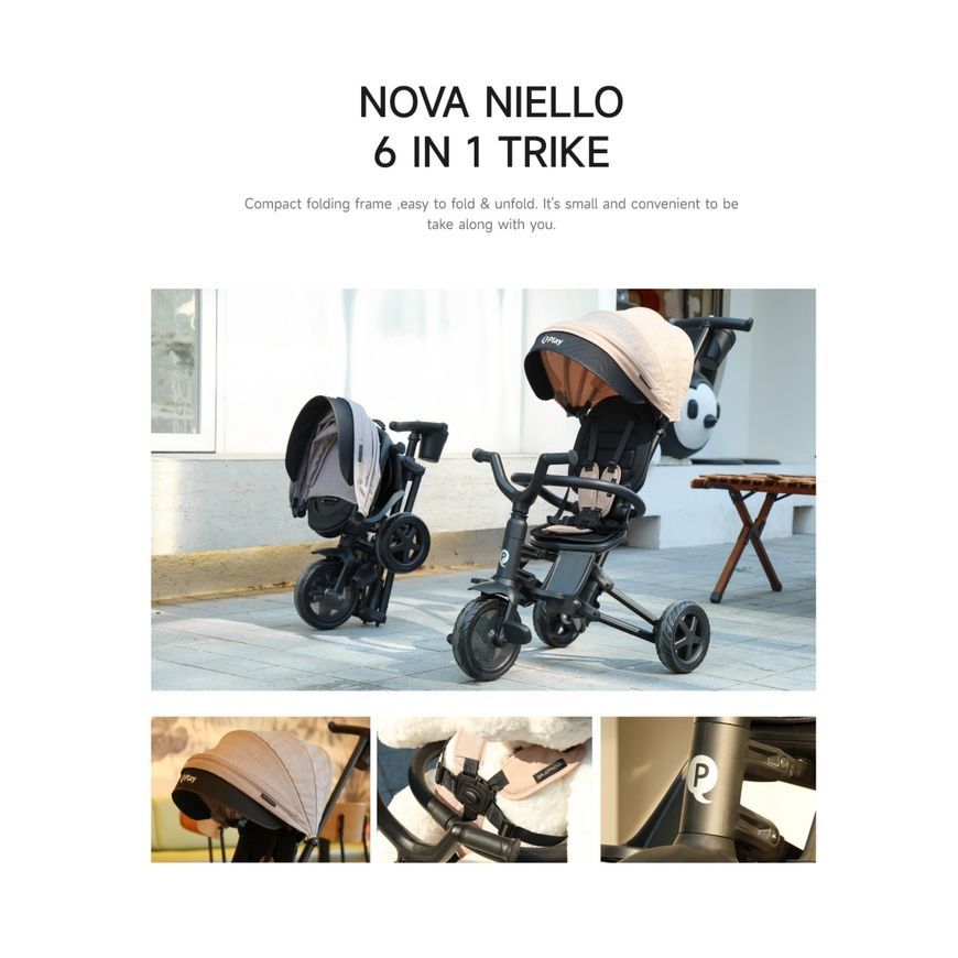 Велосипед триколісний складний Qplay Nova Niello Blue S700-12Nova+EvaBlue фото
