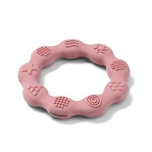 Прорізувач для зубів силіконовий BabyOno Кільце, рожевий 825/02 фото