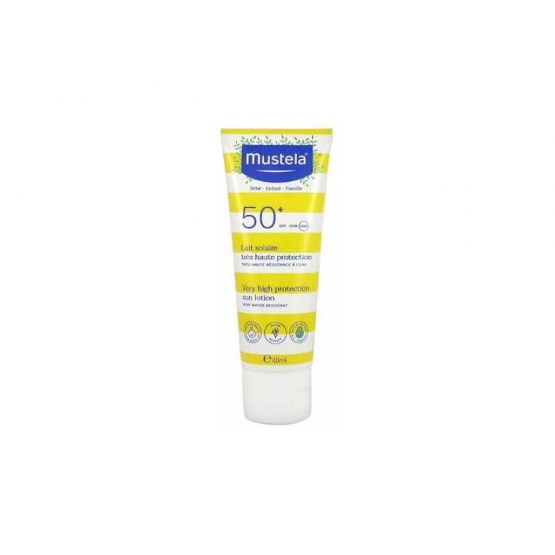 Сонцезахист Mustela водостійке молочко з народження SPF 50+ 40 мл 3504105036768 фото
