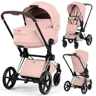 Коляска 2 в 1 Cybex Priam 5.0 Style Peach Pink Chrome Brown 526000201/r фото