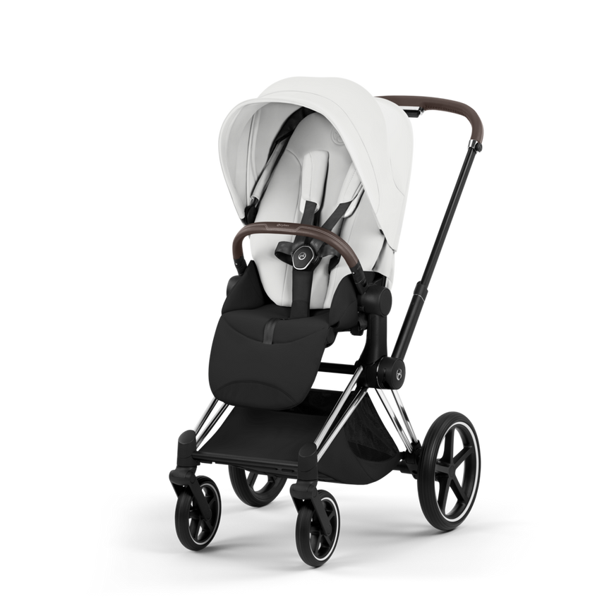 Коляска 2 в 1 Cybex Priam 5.0 Style Off White Chrome Brown 526000201/526000383 фото