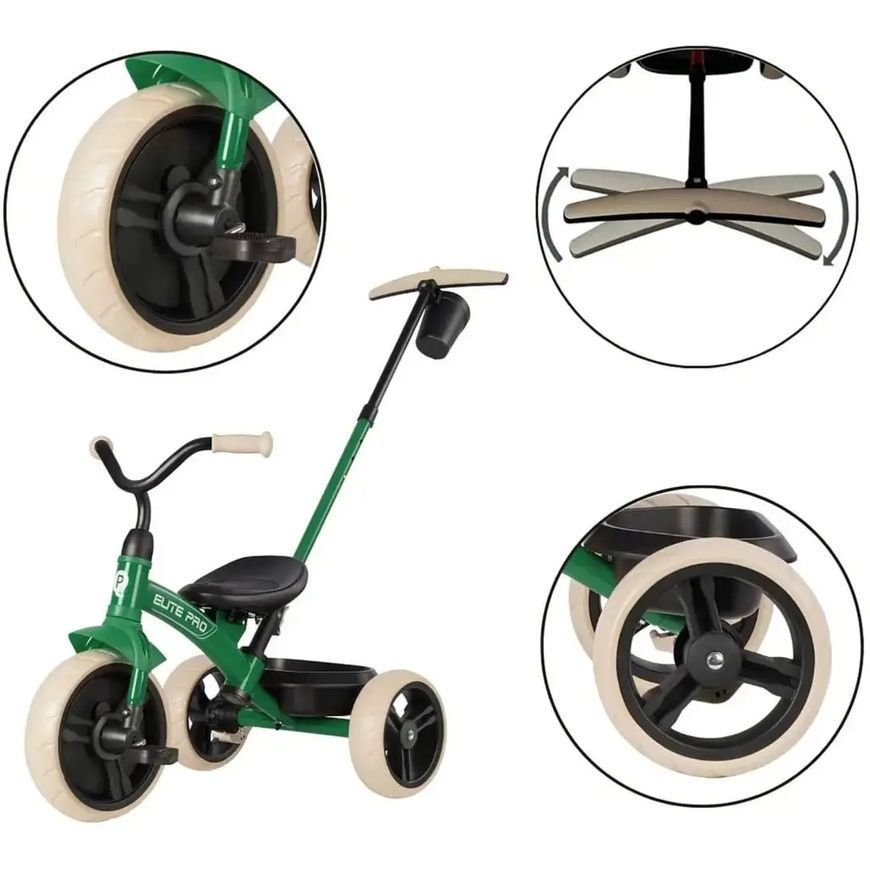 Триколісний велосипед Qplay Elite Pro Green T180-BEliteProGreen фото