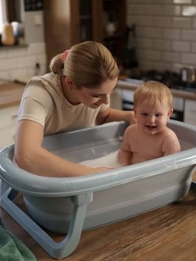 Складна ванночка з індикатором температури Tega Baby, сіра FB-004-106 фото