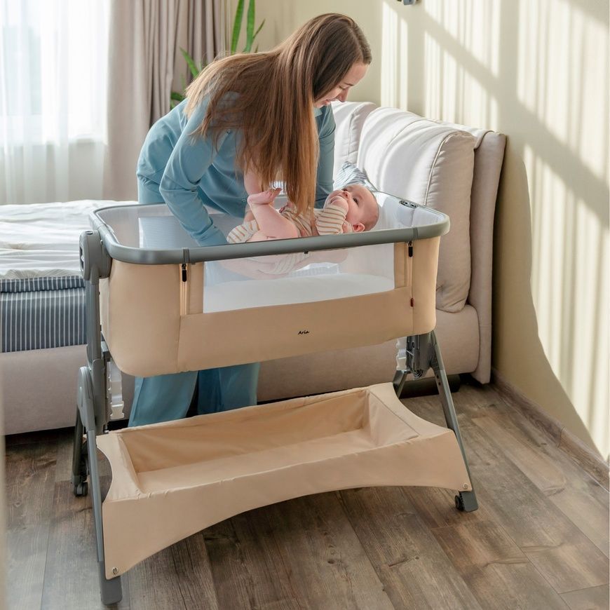 Дитяче приставне ліжечко Carrello Aria CRL-15501 Sand Beige Aria CRL-15501 фото
