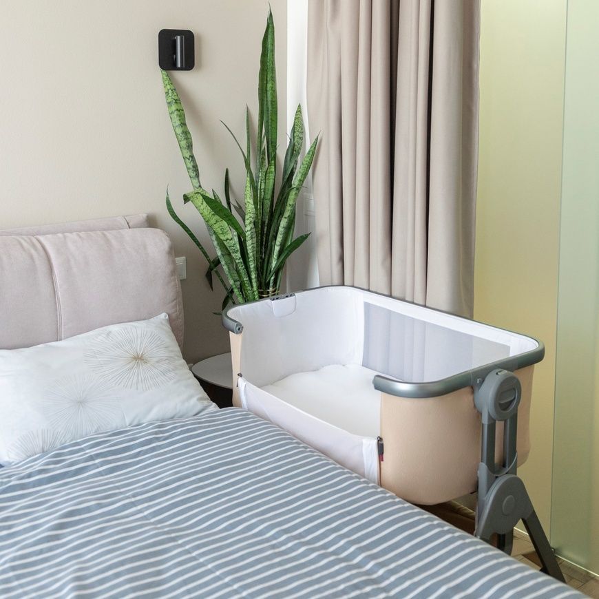 Дитяче приставне ліжечко Carrello Aria CRL-15501 Cloud Grey Aria CRL-15501 Cloud Grey фото