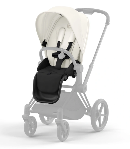 Прогулянкова коляска Cybex Priam 4.0 Matt Black Flame Off White 521002331/523000753 фото